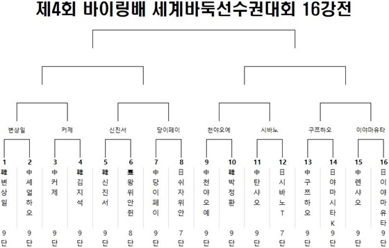 제4회 바이링배 세계바둑선수권대회 16강전 